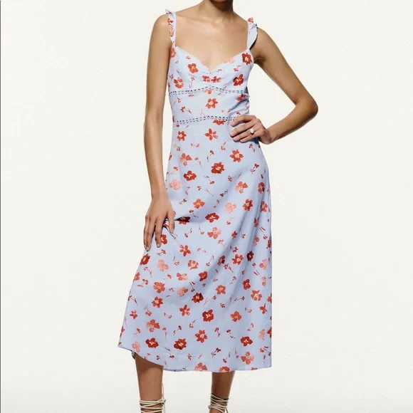 Zara | Dresses | Zara Printed Linen Blend Floral Dress L | Poshmark